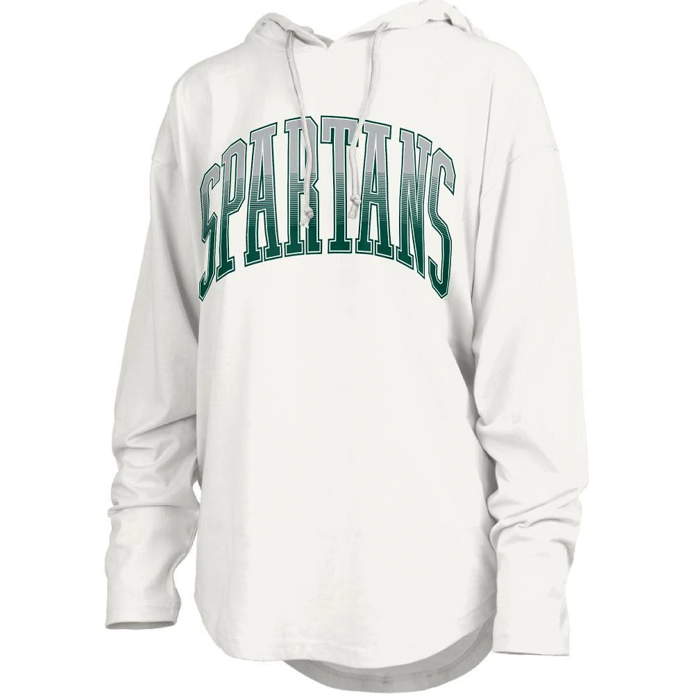 Michigan State Pressbox Redwood San Bruno Long Sleeve Hooded Tee