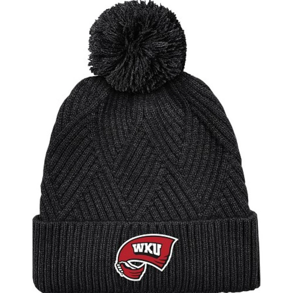 Western Kentucky Bridger Textured Cuff Knit Pom Beanie