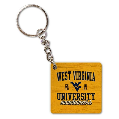 West Virginia Scholar Script Keychain