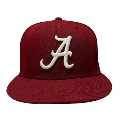 Alabama New Era 5950 Script A Fitted Flat Brim Hat