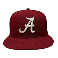 Alabama New Era 5950 Script A Fitted Flat Brim Hat