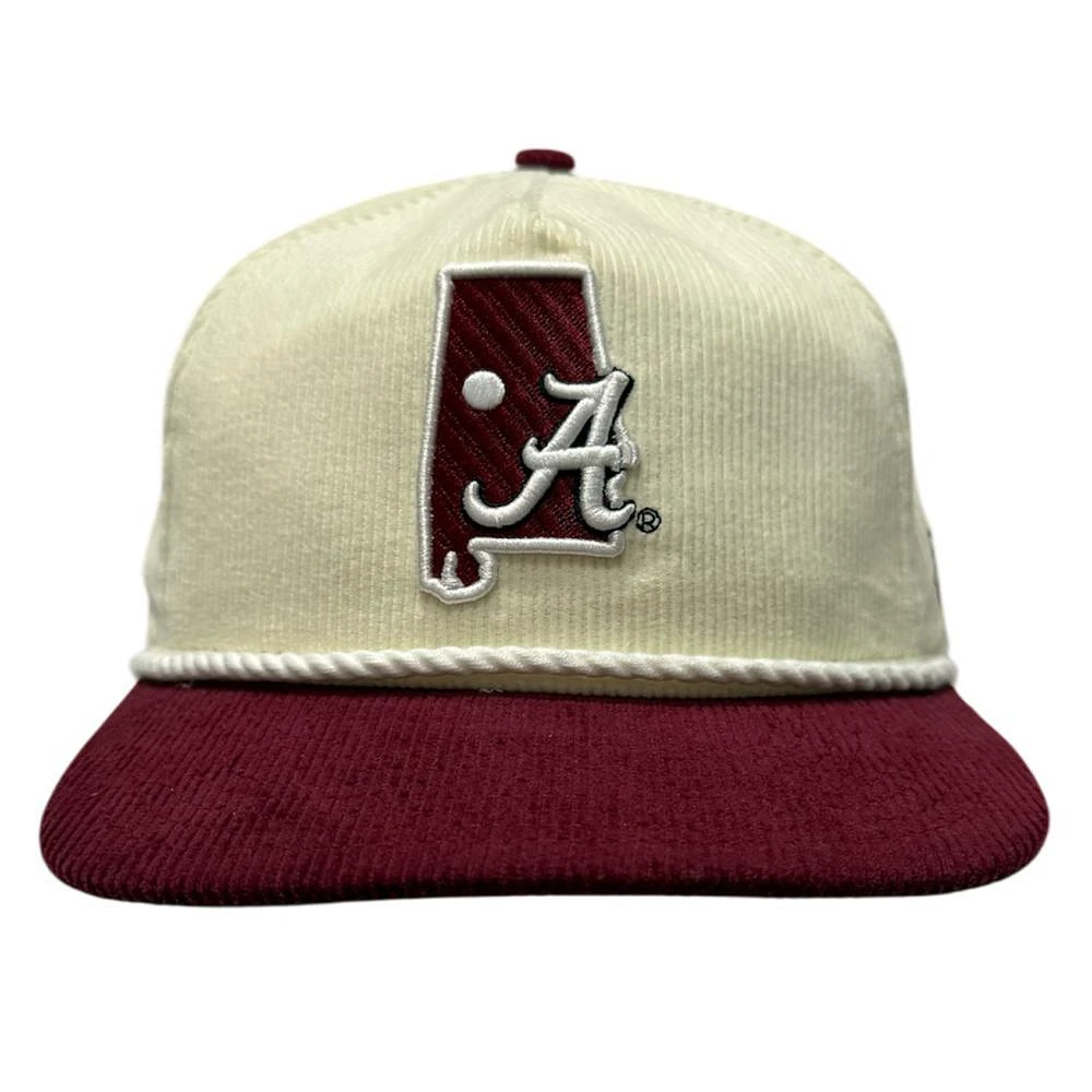 Alabama New Era AL State Script A Golfer Snapback Hat