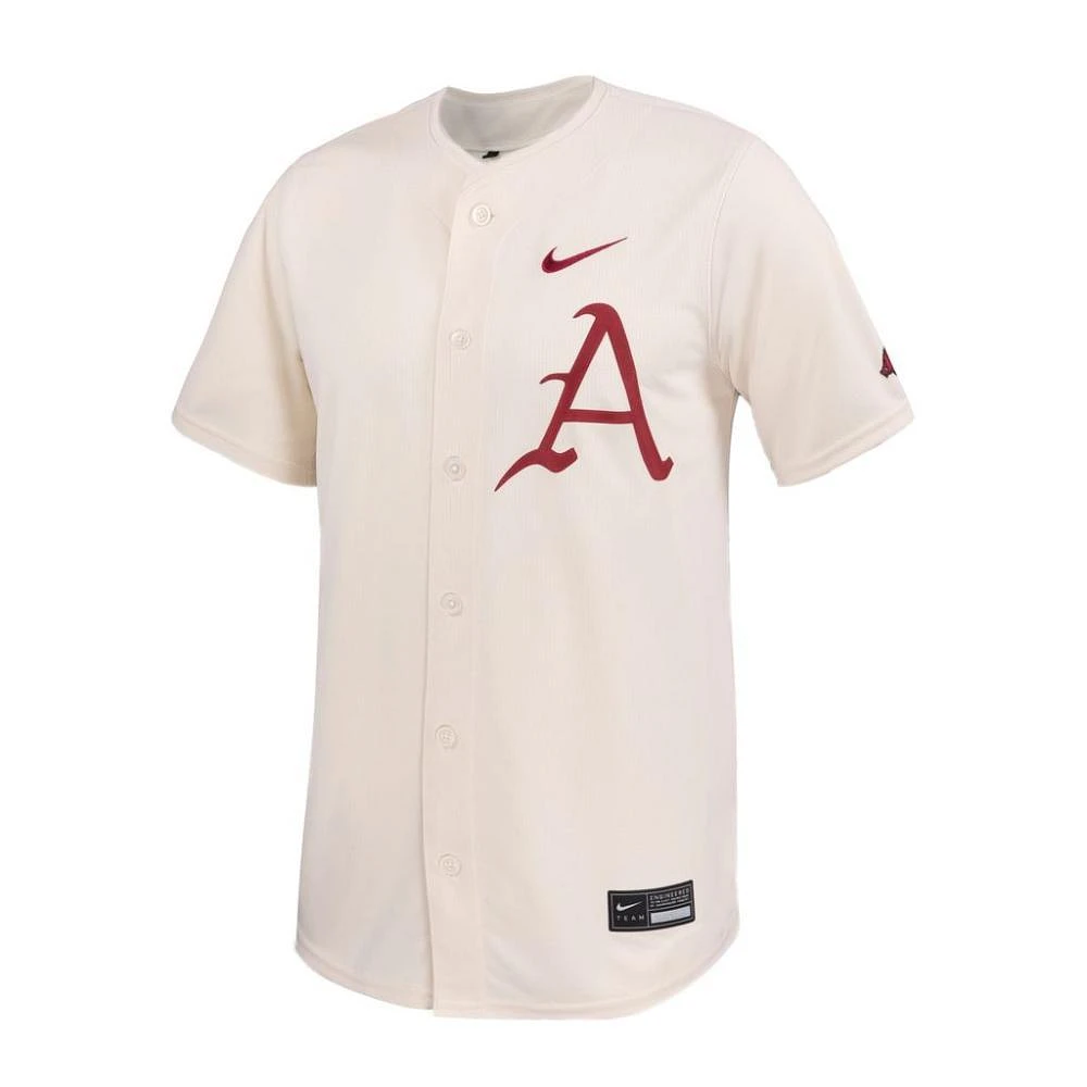 Arkansas Nike Limited Full Button Baseball Jersey