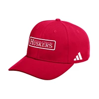 Nebraska Adidas Slouch Stretch Fitted Hat