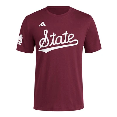 Mississippi State Adidas Baseball Script Fresh Tee