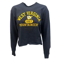 West Virginia Champion Women's Boyfriend Long Sleeve Cropped Tee Arch Vault
