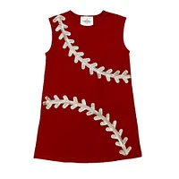 Maroon Kids Glitter Baseball Dress