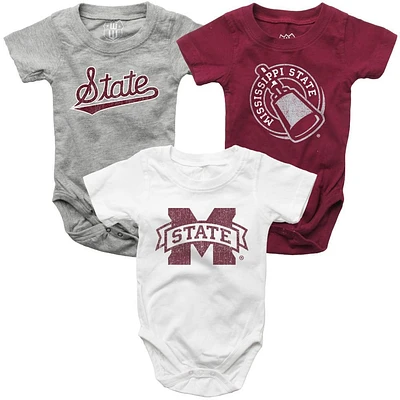 Mississippi State Wes and Willy Infant 3 Pack Hopper Set