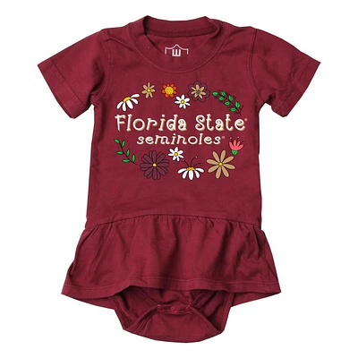 Florida State Wes and Willy Infant Flower Jersey Hopper Onesie