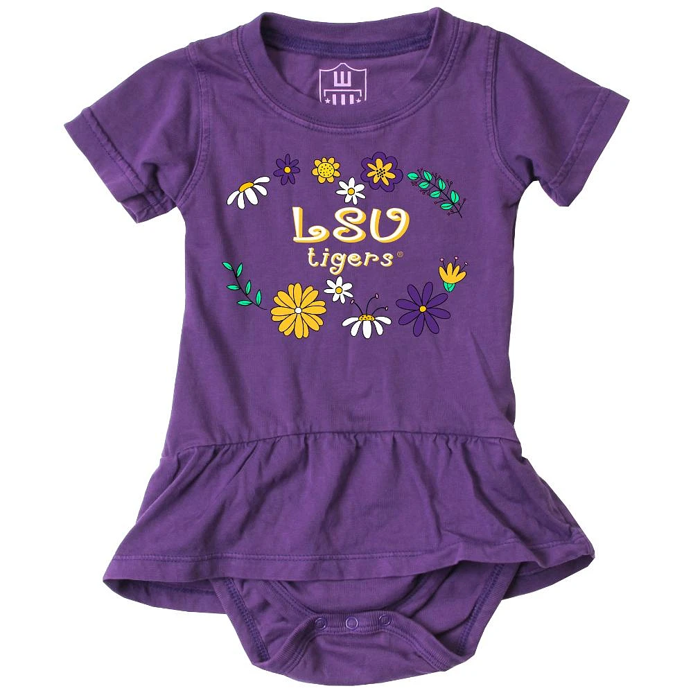 LSU Wes and Willy Infant Flower Jersey Hopper Onesie