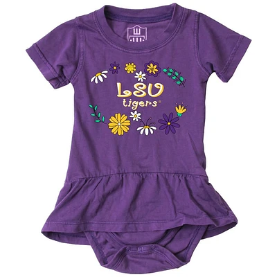 LSU Wes and Willy Infant Flower Jersey Hopper Onesie