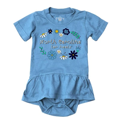 UNC Wes and Willy Infant Flower Jersey Hopper Onesie