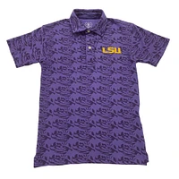 LSU Wes and Willy Kids All Over Printed Polo
