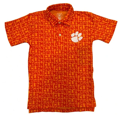 Clemson Wes and Willy YOUTH All Over Printed Polo