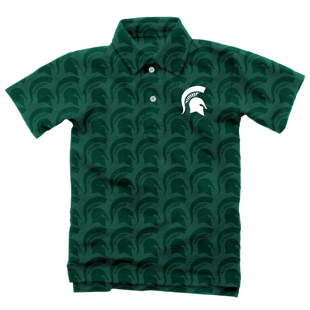Michigan State Wes and Willy Kids All Over Printed Polo