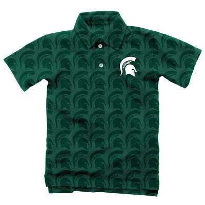 Michigan State Wes and Willy Kids All Over Printed Polo