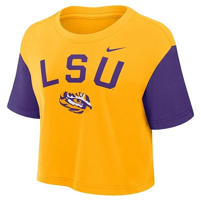 LSU Nike Women's Colorblocked Crop Tee