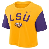 LSU Nike Women's Colorblocked Crop Tee