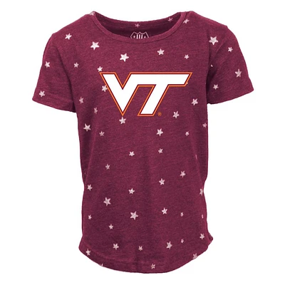 Virginia Tech Wes and Willy Toddler Shimmer Star Drop Tee