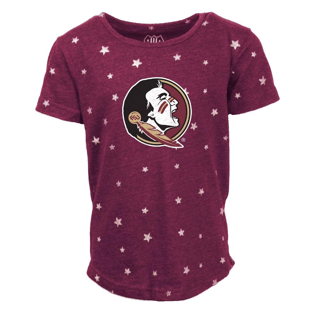 Florida State Wes and Willy Kids Shimmer Star Drop Tee