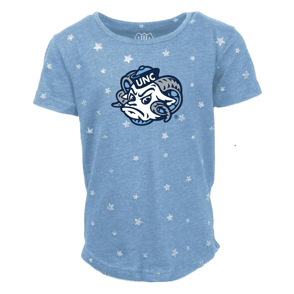 UNC Wes and Willy Kids Shimmer Star Drop Tee