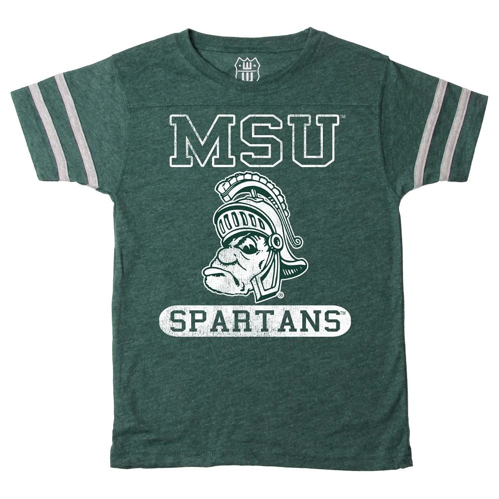 Michigan State Wes and Willy Vault Toddler Stripe Sleeve Tee
