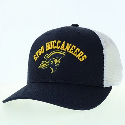 ETSU Legacy Arch Over Mascot Mid-Pro Snapback Trucker Cap