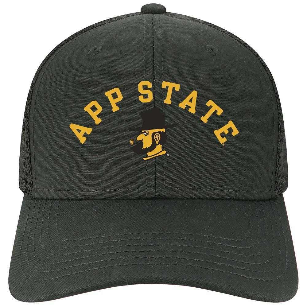 App State Legacy Arch Over Mascot Mid-Pro Snapback Trucker Cap