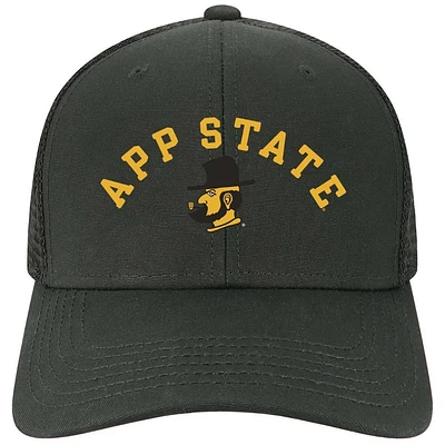 App State Legacy Arch Over Mascot Mid-Pro Snapback Trucker Cap