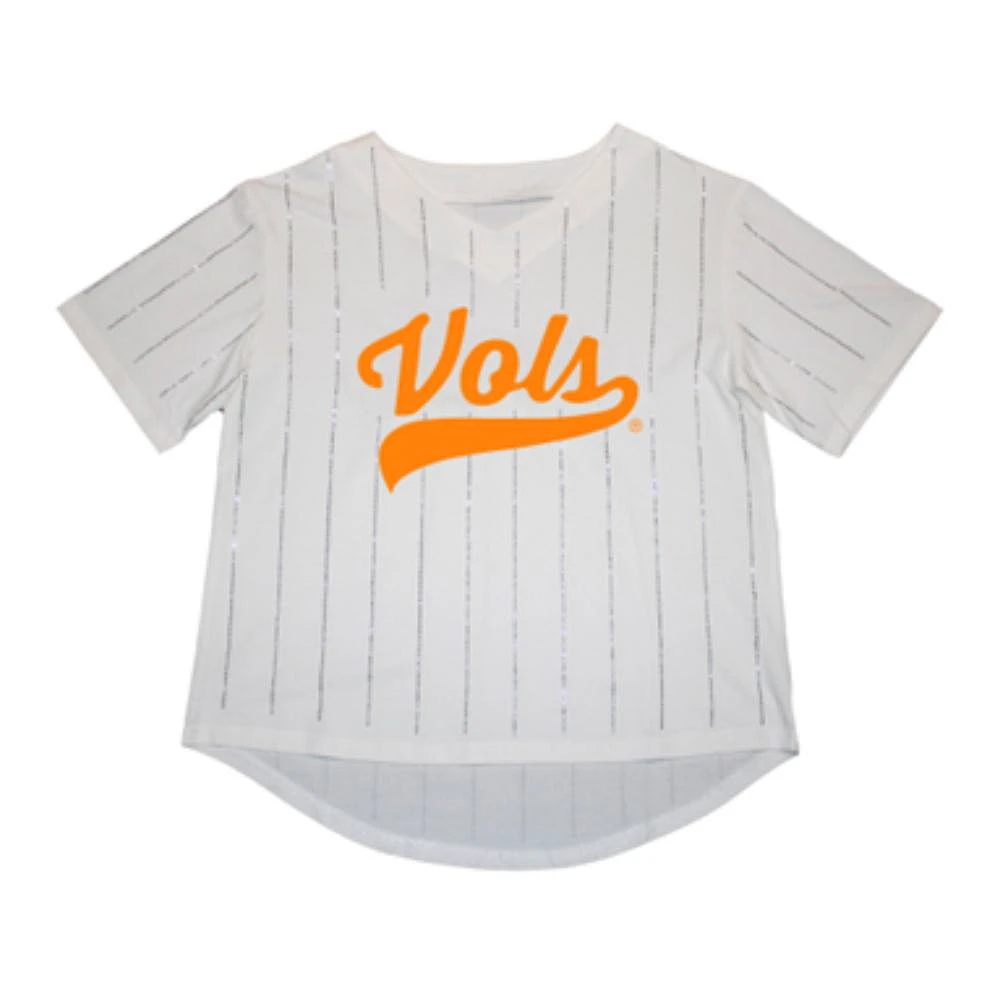 Tennessee Kickoff Couture Ballgame Rhinestone Striped Jersey Tee