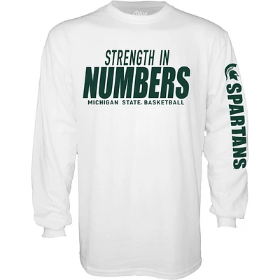 Michigan State Blue 84 Strength Numbers Long Sleeve Tee