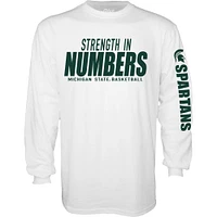 Michigan State Blue 84 Strength Numbers Long Sleeve Tee