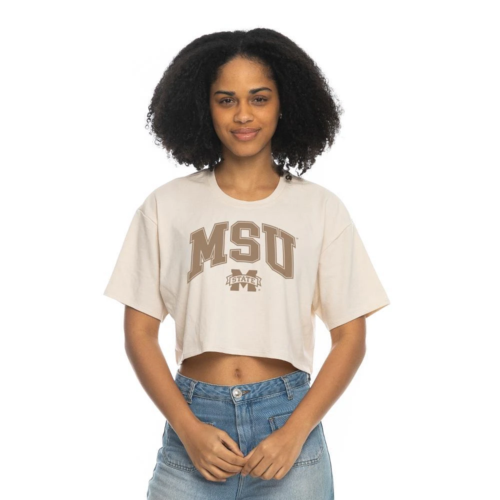 Mississippi State Zoozatz Boxy Crop Neutral Arch Tee
