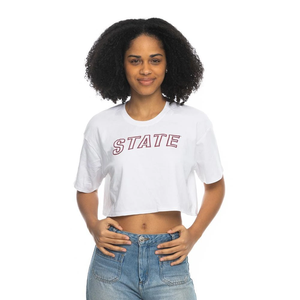 Mississippi State Zoozatz Boxy Crop Puff Ink Tee