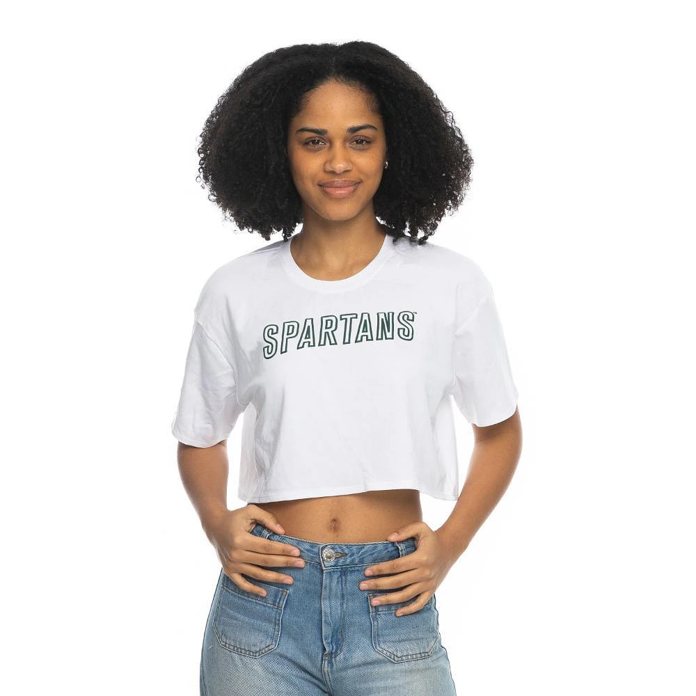 Michigan State Zoozatz Boxy Crop Puff Ink Tee