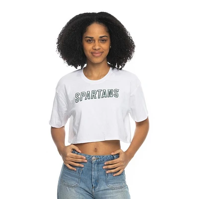 Michigan State Zoozatz Boxy Crop Puff Ink Tee