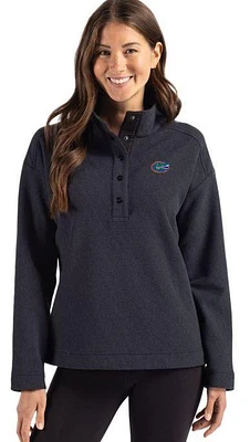 Florida Cutter & Buck Women's Hunts Point Textured Fleece Snap Pullover