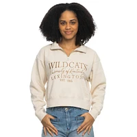 Kentucky Zoozatz Women's Sport Crop 1/4 Zip Tonal Embroidered Crew