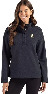 App State Cutter & Buck Women's Hunts Point Textured Fleece Snap Pullover