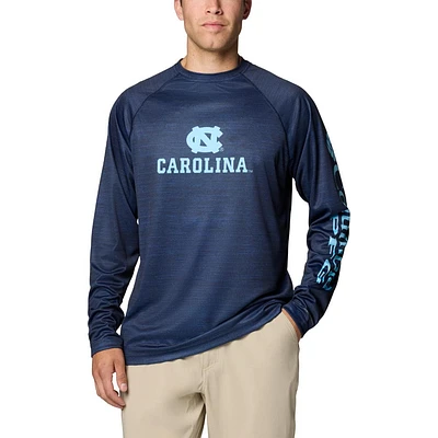 UNC Columbia PFG Terminal Tackle Heather Long Sleeve Shirt