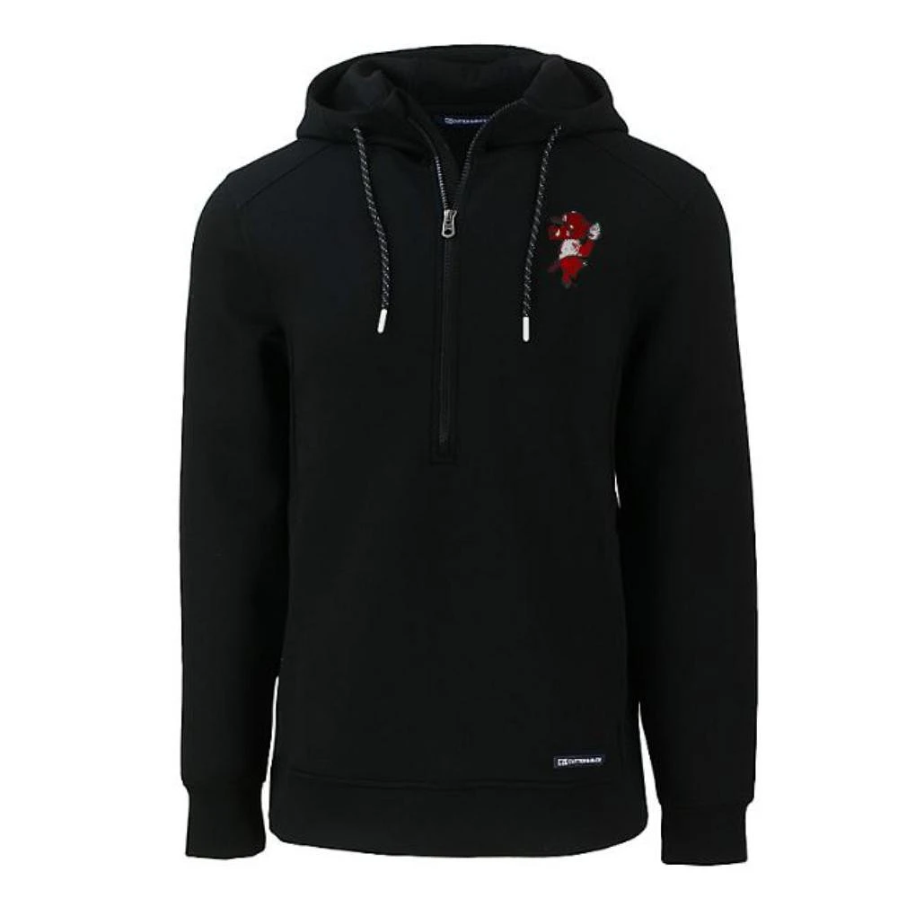 Arkansas Cutter & Buck Pitching Ribby Roam Eco Half Zip Pullover Hoodie