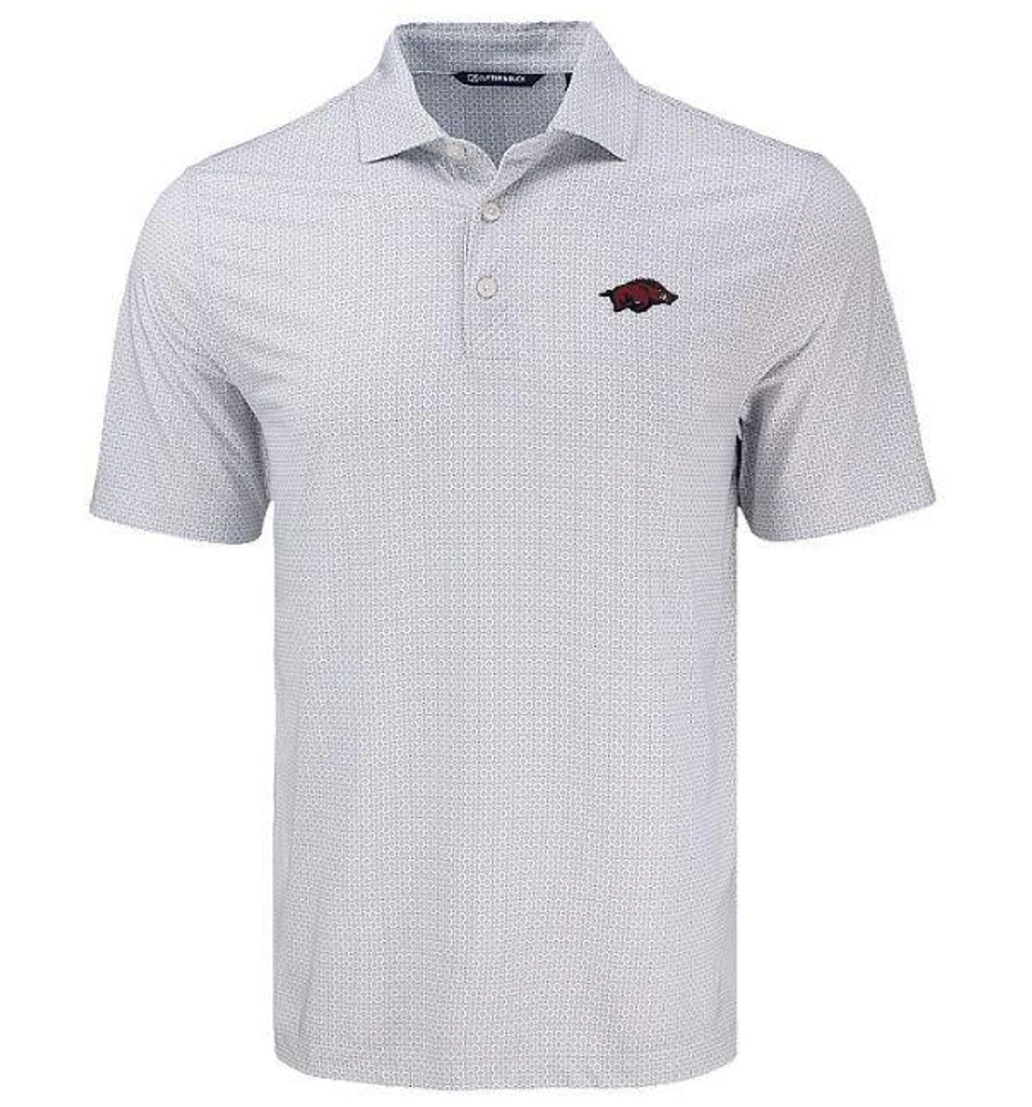 Arkansas Cutter & Buck Pike Diamond Dot Print Polo