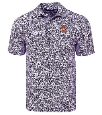 Clemson Cutter & Buck Vault C Pike Flora Print Polo
