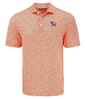 Clemson Cutter & Buck Tiger Pike Flora Print Polo