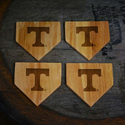 Tennessee 4-Pack Home Plate Wood Coasters