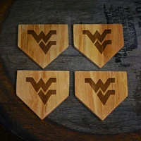 West Virginia 4-Pack Home Plate Wood Coasters