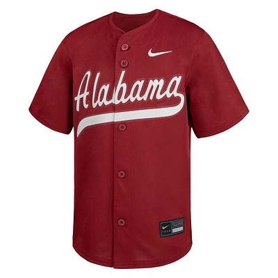 Alabama Nike YOUTH Full Button Baseball Jersey