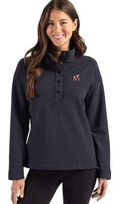 Georgia Cutter & Buck Women's Hunts Point Textured Fleece Snap Pullover