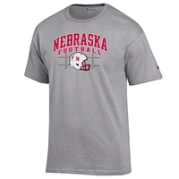 Nebraska Champion Arch Football Helmet Yard Lines Tee