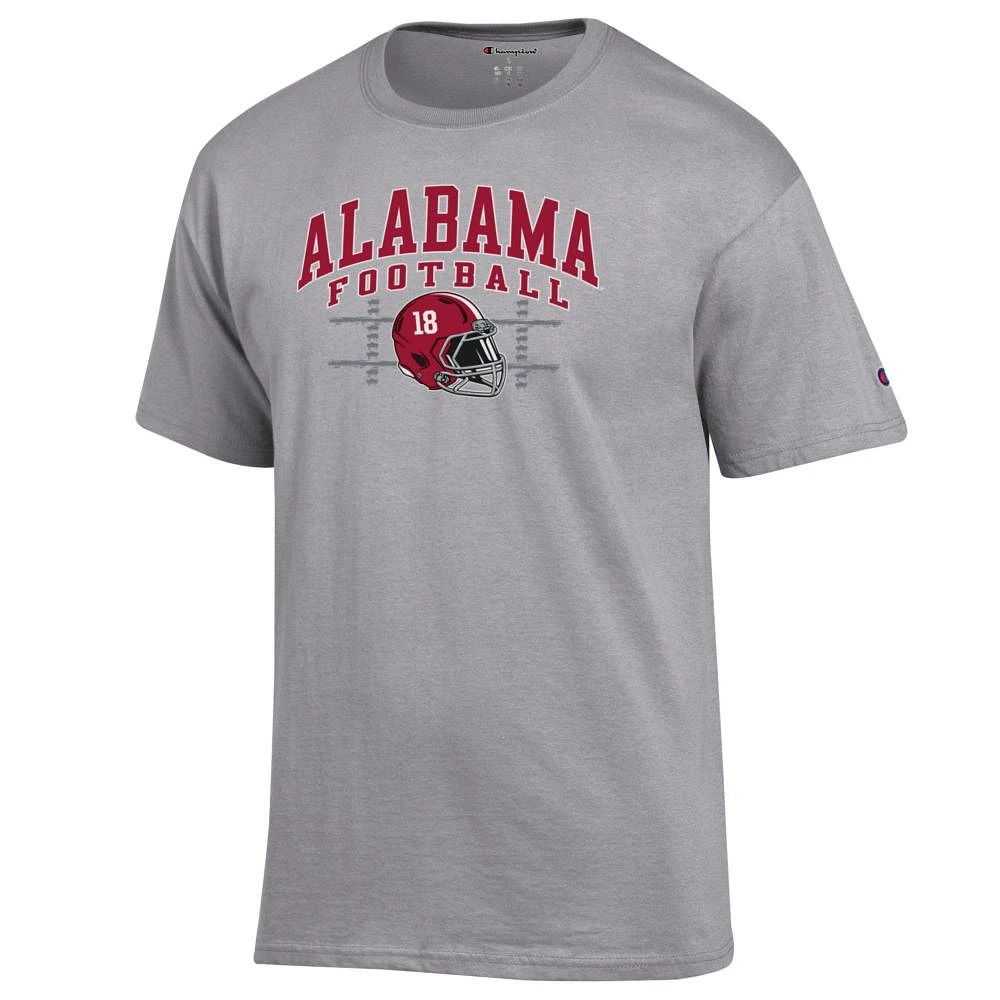 Alabama Champion Arch Football Helmet Yard Lines Tee